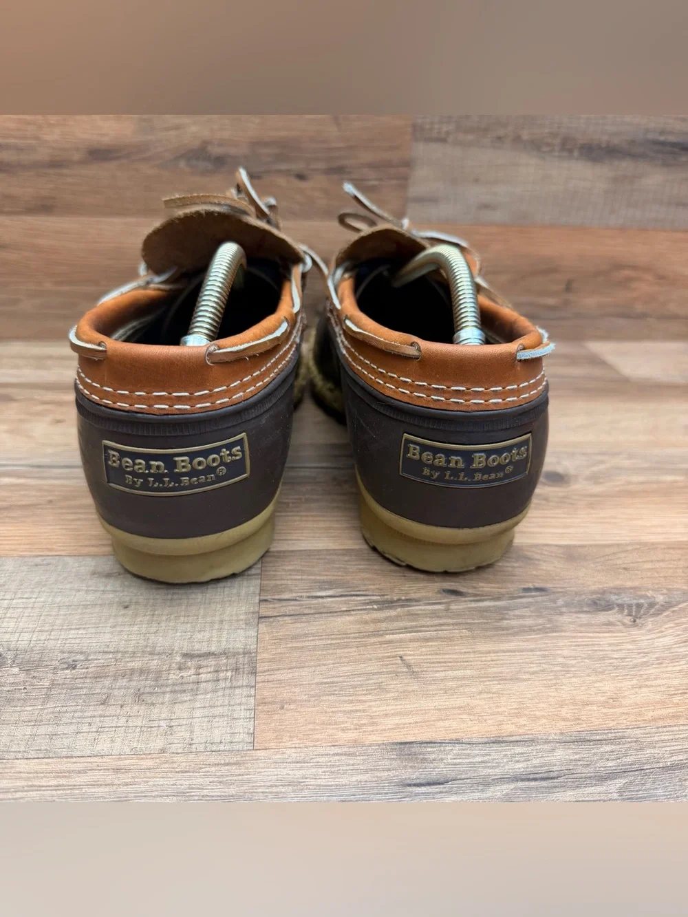 L.L. Bean Men's size 10EE Brown and Tan Boat Duck Shoes